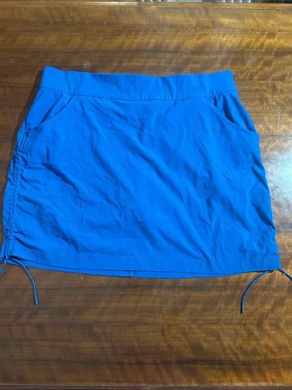 Women's Bright Blue Mini Skort with Side Drawstrings